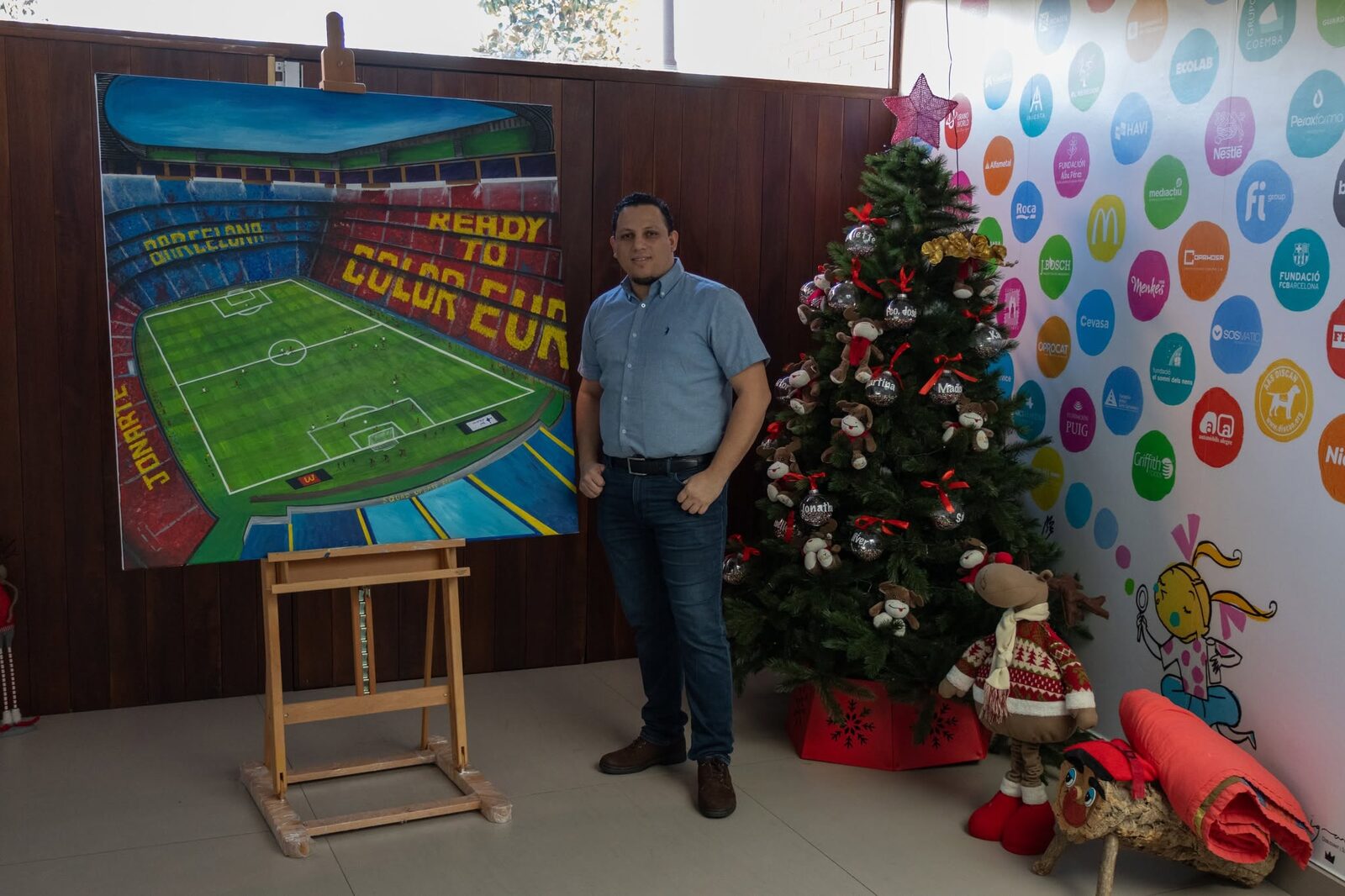 Presentación de la obra Estadio Camp Nou a Ferran Torres y Gerard Martín (8)