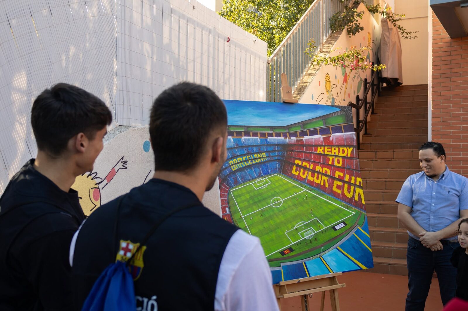 Presentación de la obra Estadio Camp Nou a Ferran Torres y Gerard Martín (6)